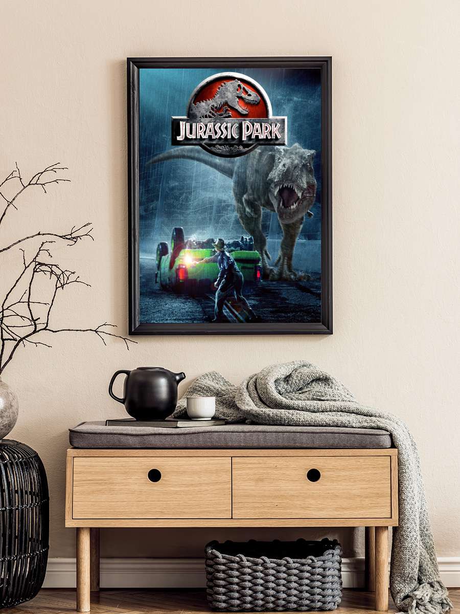 Jurassic Park Film Tablo Siyah Çerçeveli Film Poster Afiş Tablo