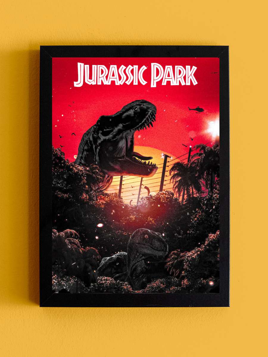 Jurassic Park Film Tablo Siyah Çerçeveli Film Poster Afiş Tablo