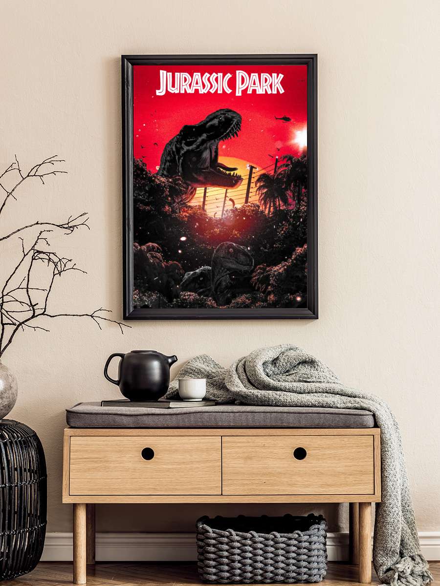 Jurassic Park Film Tablo Siyah Çerçeveli Film Poster Afiş Tablo