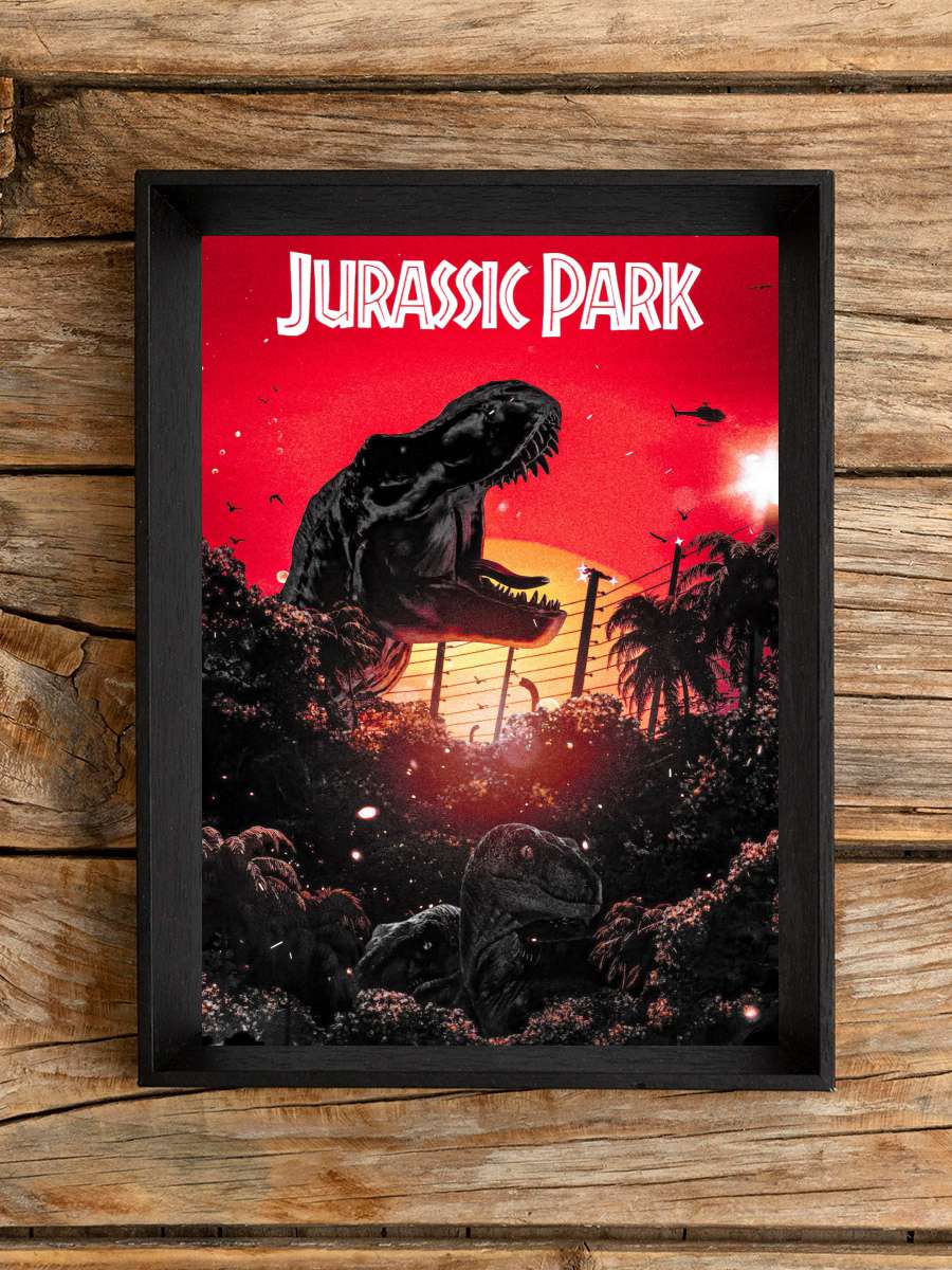 Jurassic Park Film Tablo Siyah Çerçeveli Film Poster Afiş Tablo