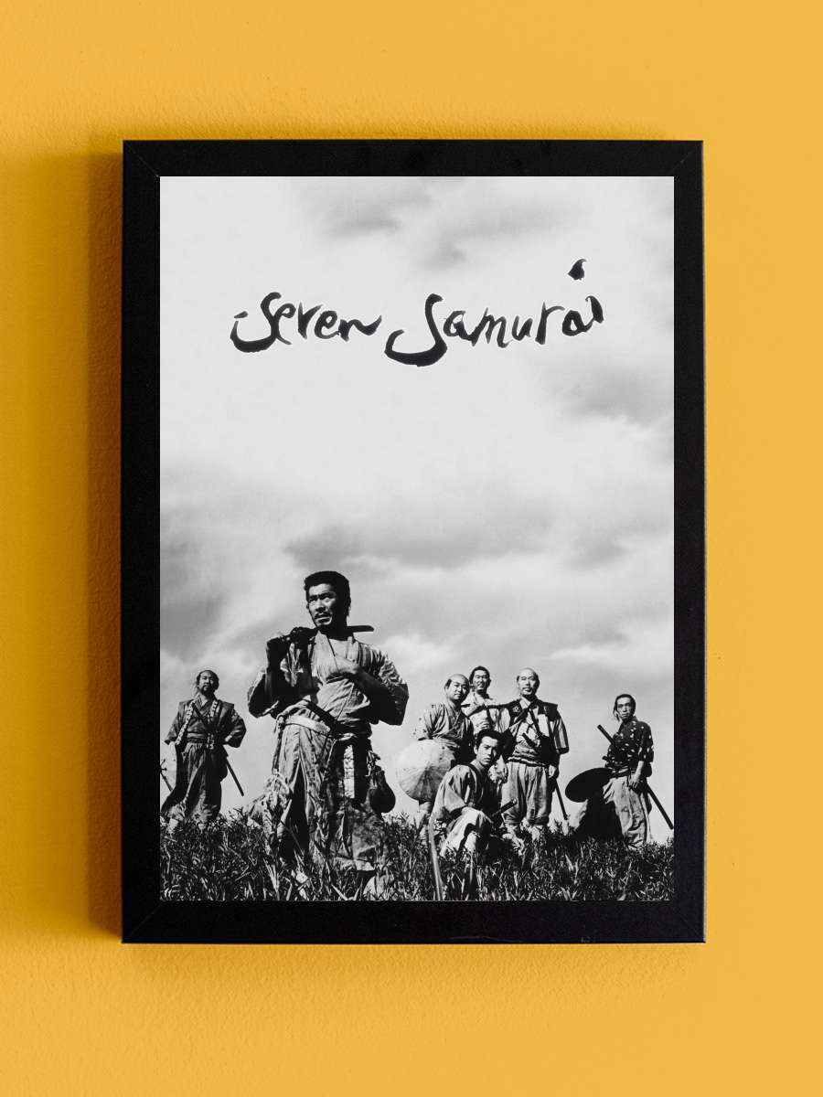 Yedi Samuray - 七人の侍 Film Tablo Siyah Çerçeveli Film Poster Afiş Tablo