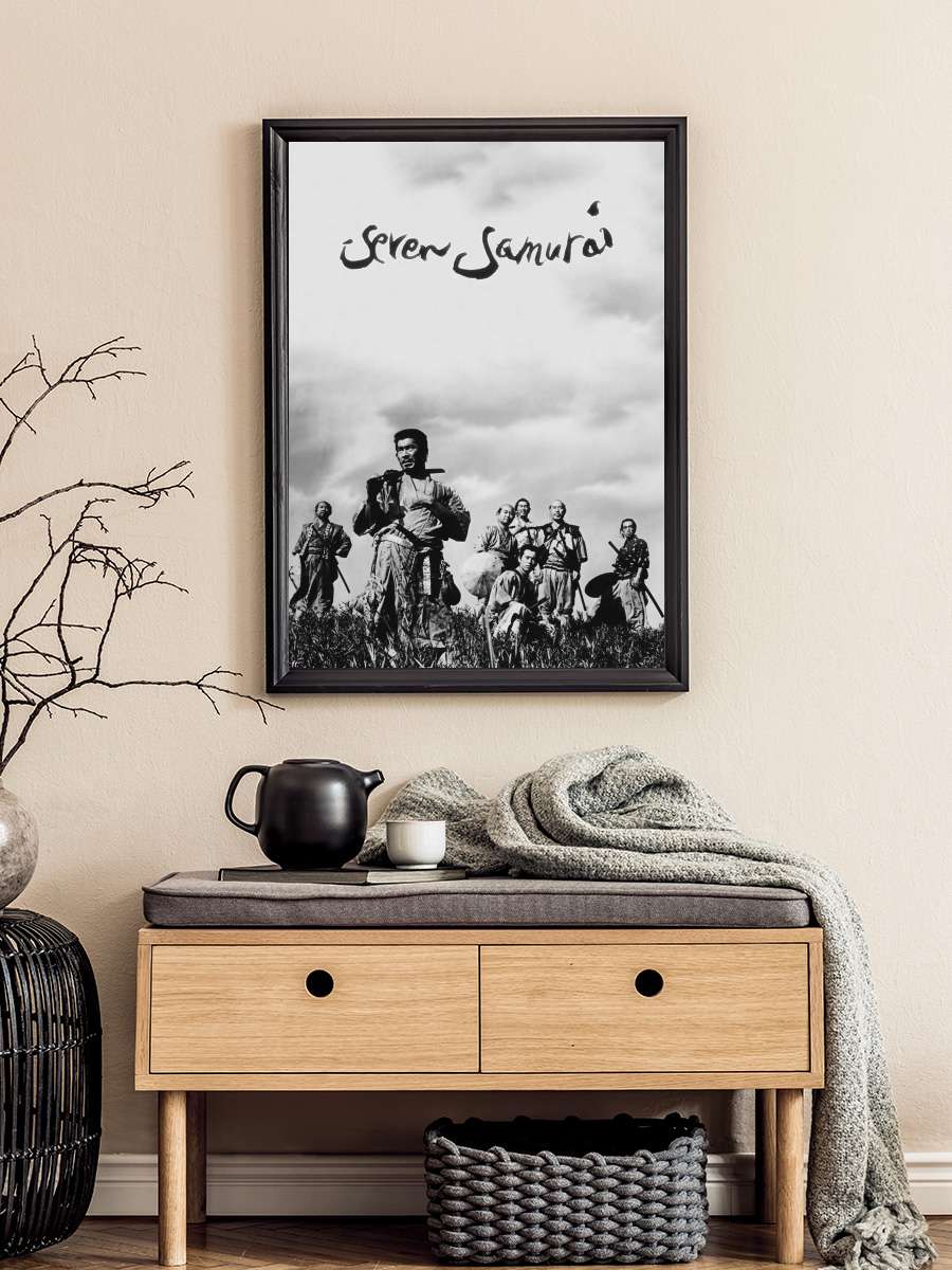 Yedi Samuray - 七人の侍 Film Tablo Siyah Çerçeveli Film Poster Afiş Tablo