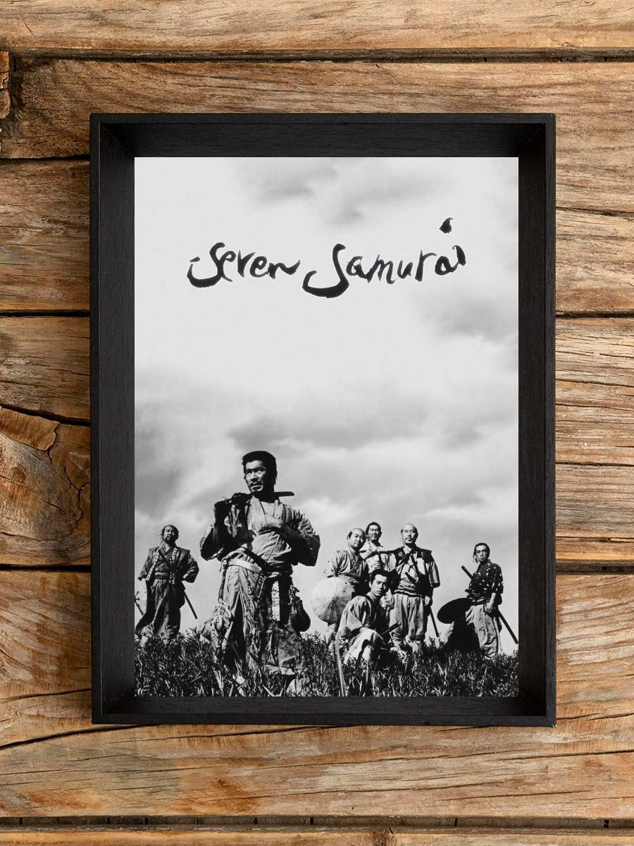 Yedi Samuray - 七人の侍 Film Tablo Siyah Çerçeveli Film Poster Afiş Tablo