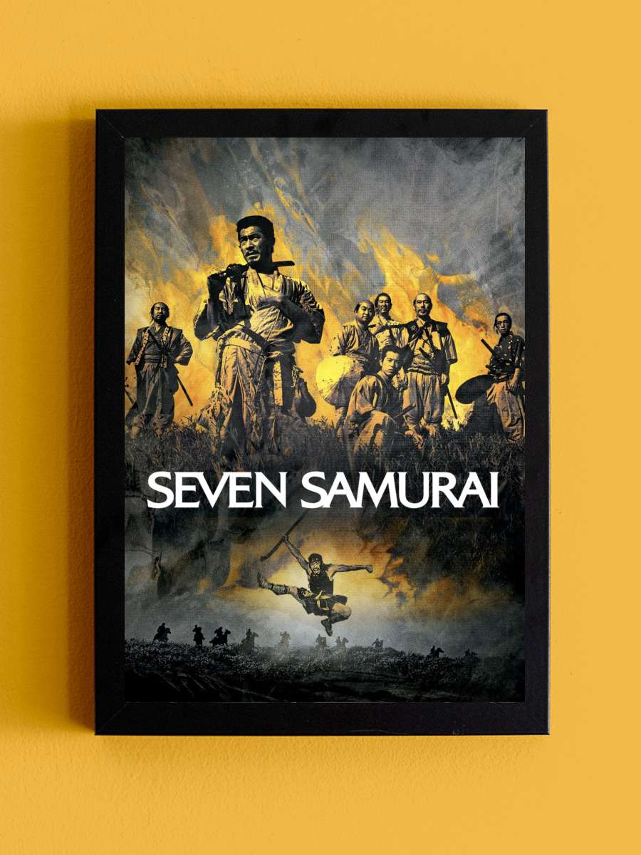 Yedi Samuray - 七人の侍 Film Tablo Siyah Çerçeveli Film Poster Afiş Tablo