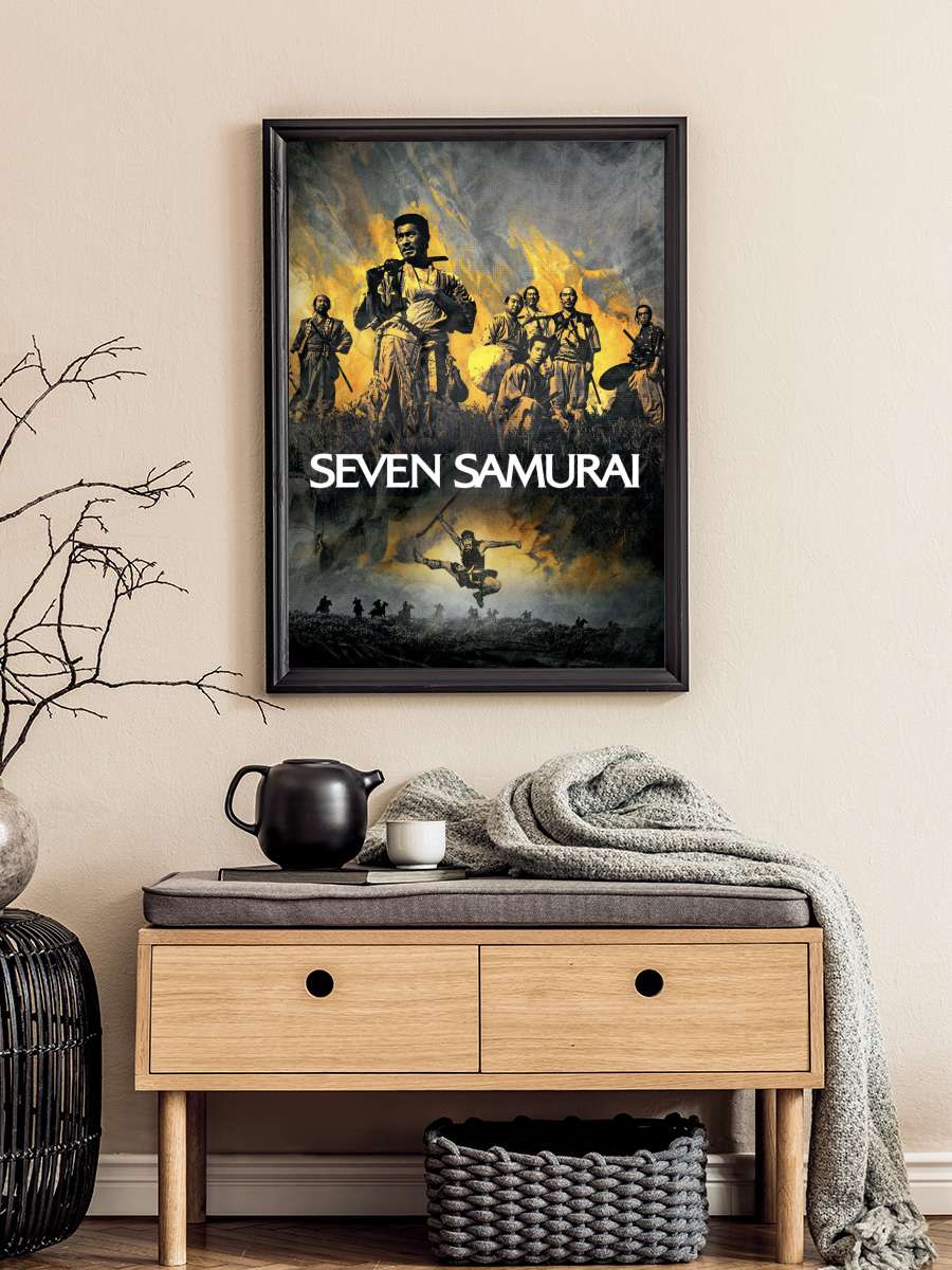 Yedi Samuray - 七人の侍 Film Tablo Siyah Çerçeveli Film Poster Afiş Tablo