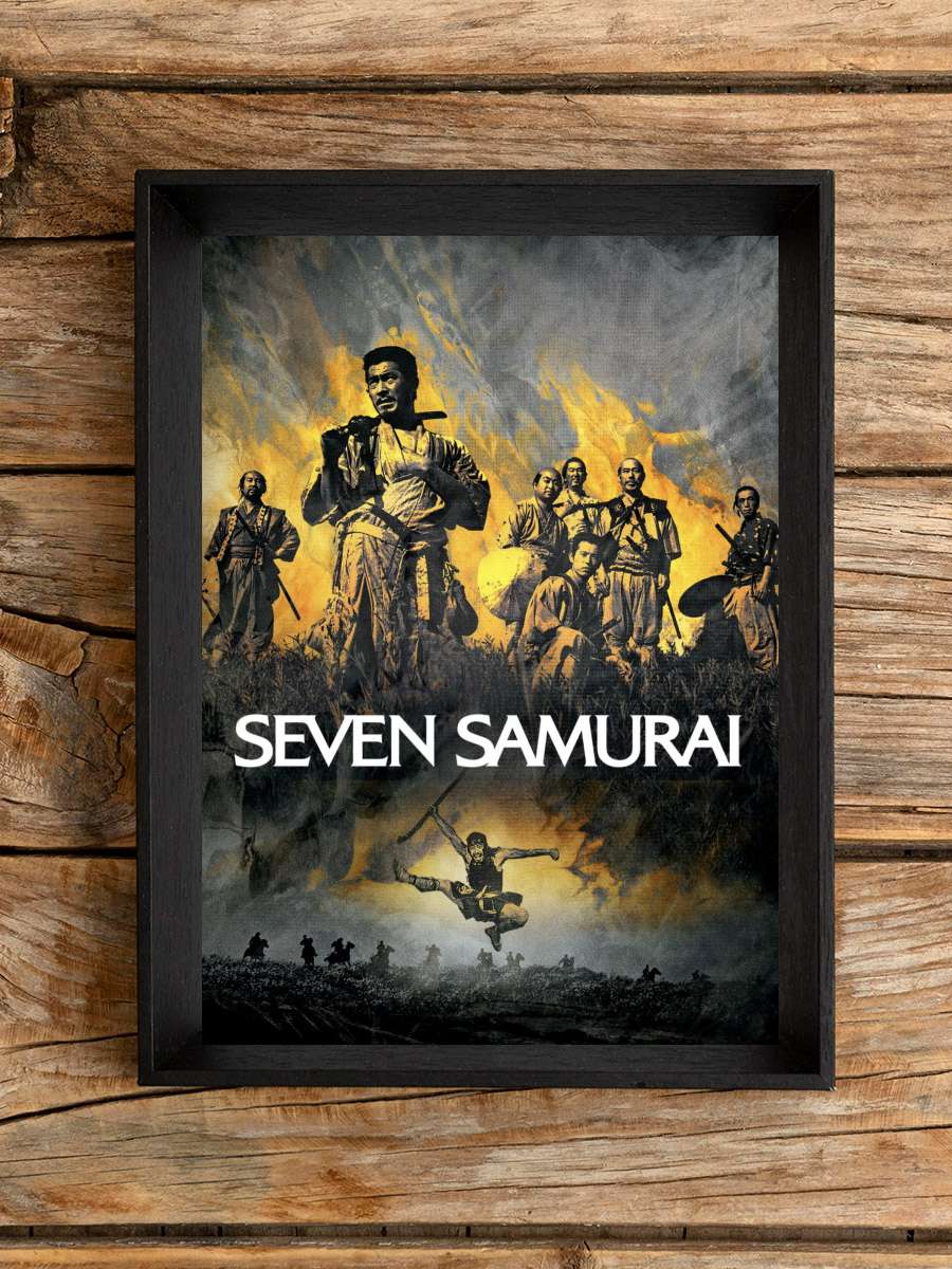 Yedi Samuray - 七人の侍 Film Tablo Siyah Çerçeveli Film Poster Afiş Tablo