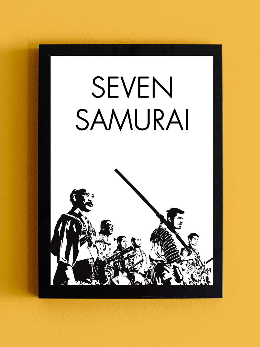 Yedi Samuray - 七人の侍 Film Tablo Siyah Çerçeveli Film Poster Afiş Tablo