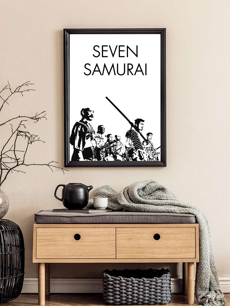 Yedi Samuray - 七人の侍 Film Tablo Siyah Çerçeveli Film Poster Afiş Tablo