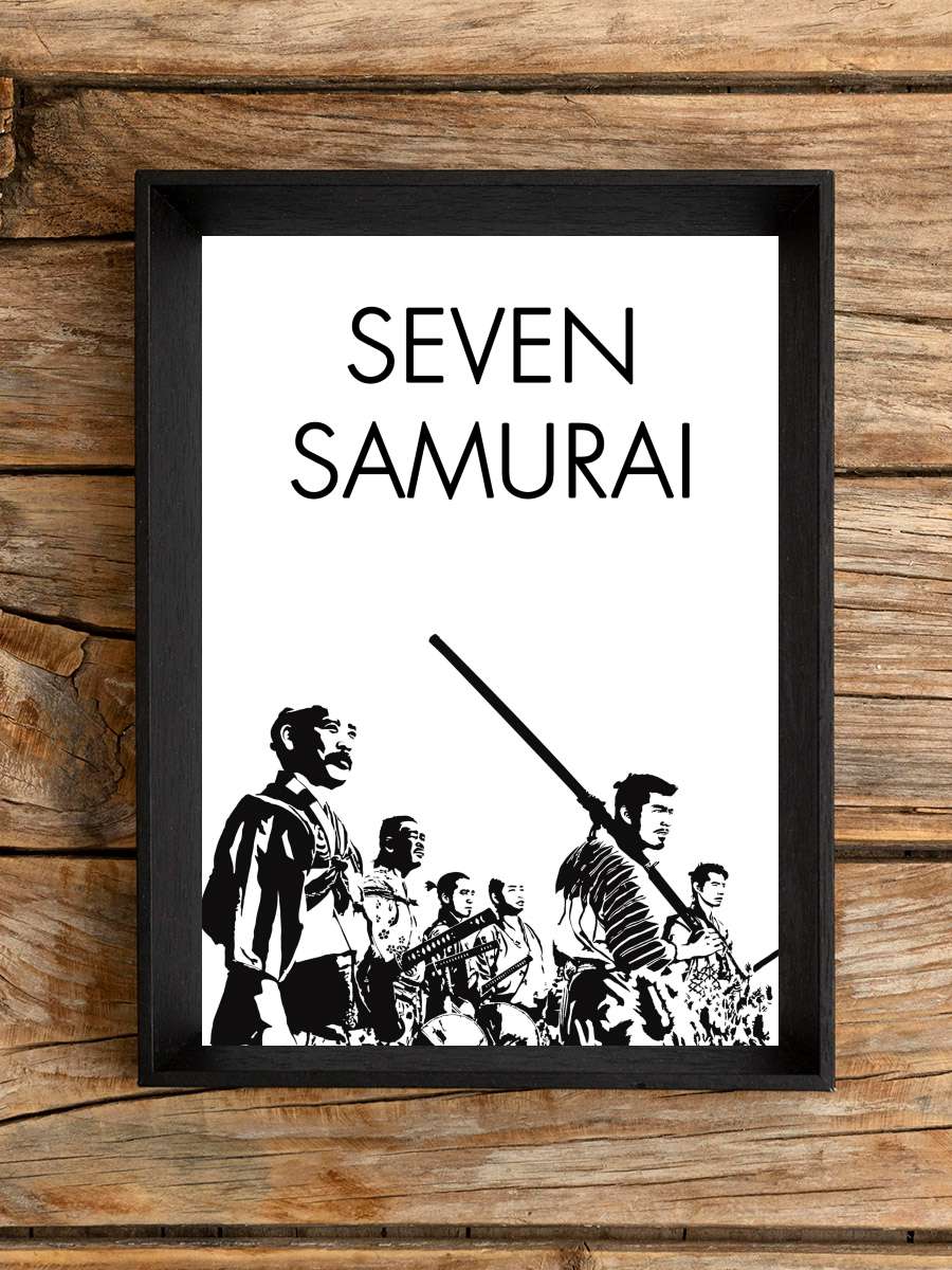 Yedi Samuray - 七人の侍 Film Tablo Siyah Çerçeveli Film Poster Afiş Tablo