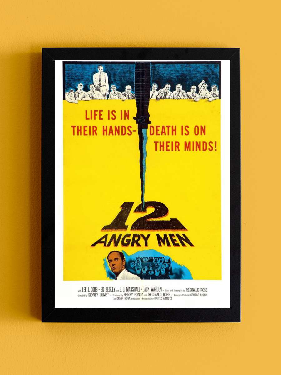 12 Öfkeli Adam - 12 Angry Men Film Tablo Siyah Çerçeveli Film Poster Afiş Tablo