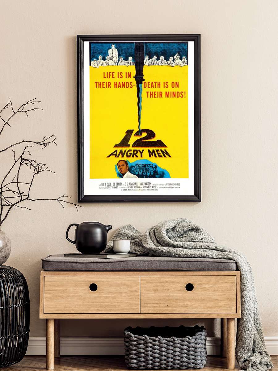 12 Öfkeli Adam - 12 Angry Men Film Tablo Siyah Çerçeveli Film Poster Afiş Tablo