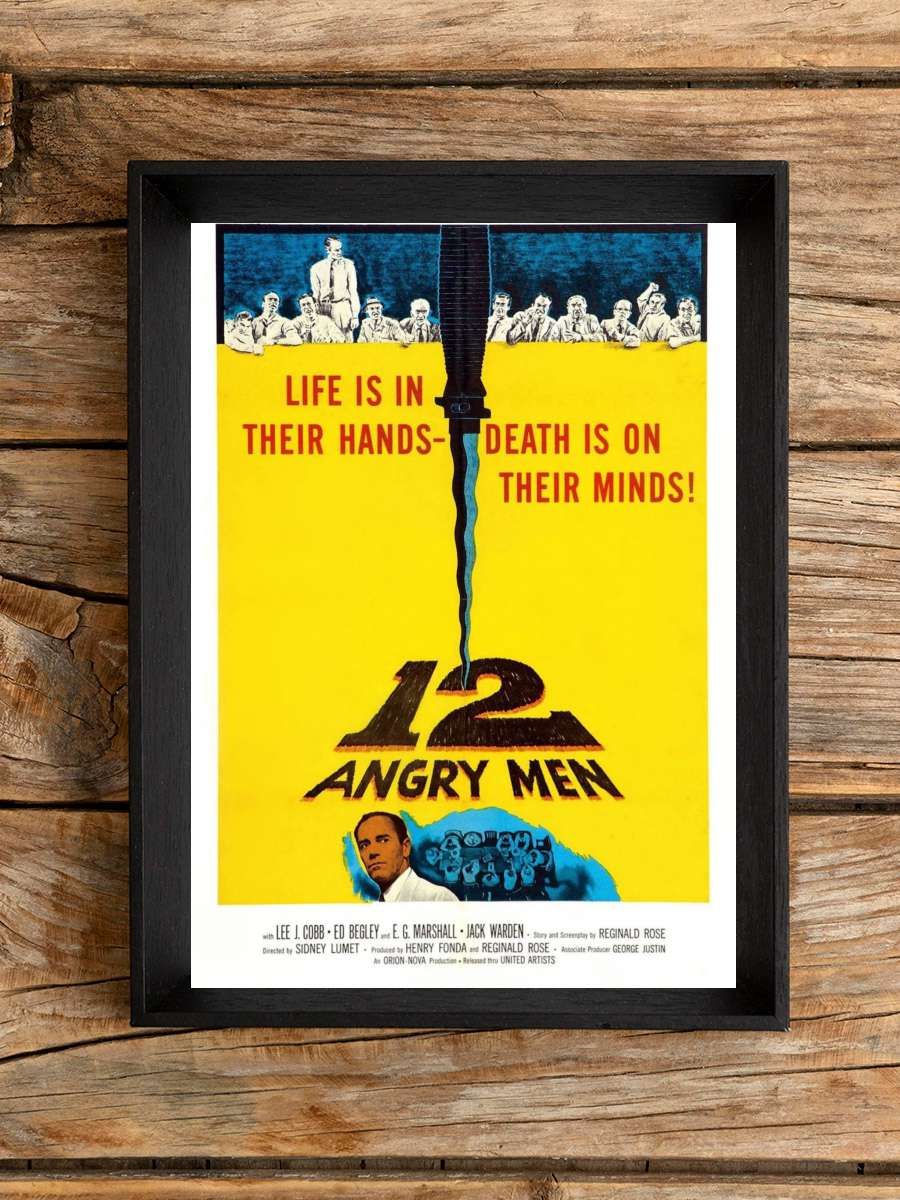 12 Öfkeli Adam - 12 Angry Men Film Tablo Siyah Çerçeveli Film Poster Afiş Tablo