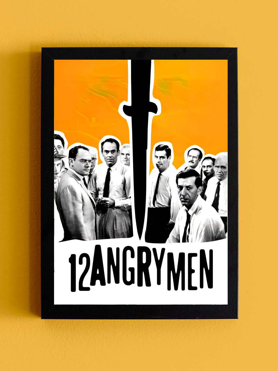 12 Öfkeli Adam - 12 Angry Men Film Tablo Siyah Çerçeveli Film Poster Afiş Tablo