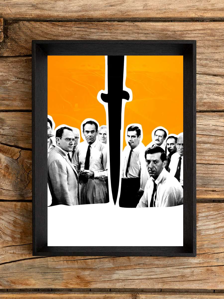 12 Öfkeli Adam - 12 Angry Men Film Tablo Siyah Çerçeveli Film Poster Afiş Tablo