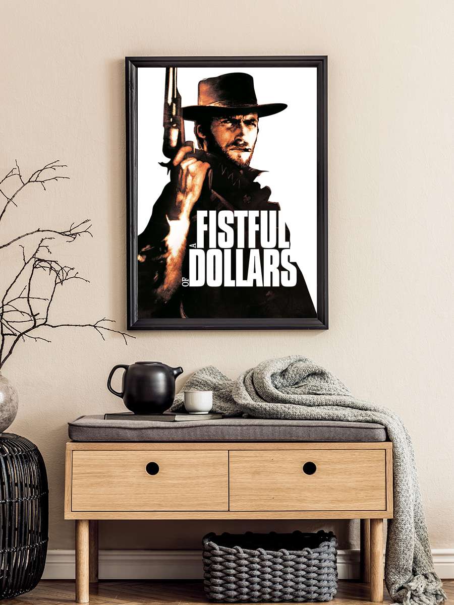 Bir Avuç Dolar - Per un pugno di dollari Film Tablo Siyah Çerçeveli Film Poster Afiş Tablo