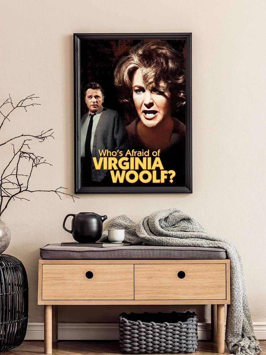 Kim Korkar Hain Kurttan? - Who's Afraid of Virginia Woolf? Film Tablo Siyah Çerçeveli Film Poster Afiş Tablo