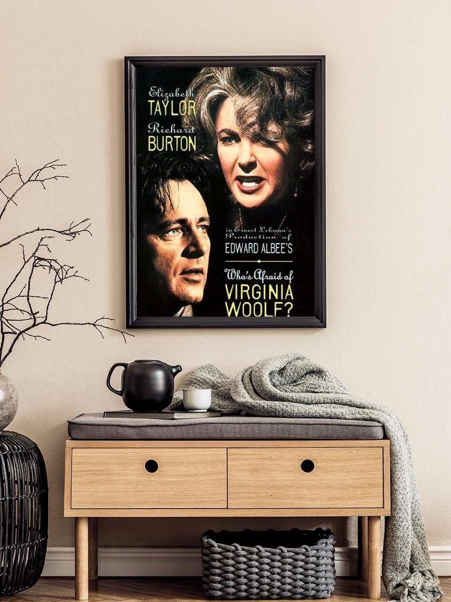 Kim Korkar Hain Kurttan? - Who's Afraid of Virginia Woolf? Film Tablo Siyah Çerçeveli Film Poster Afiş Tablo