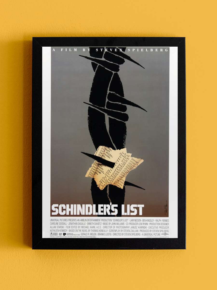 Schindler'in Listesi - Schindler's List Film Tablo Siyah Çerçeveli Film Poster Afiş Tablo