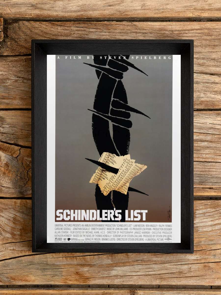 Schindler'in Listesi - Schindler's List Film Tablo Siyah Çerçeveli Film Poster Afiş Tablo