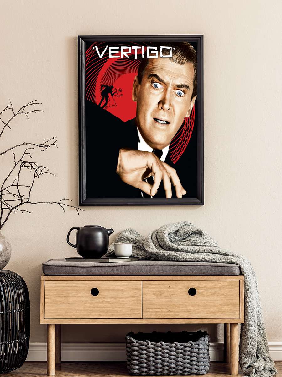 Ölüm Korkusu - Vertigo Film Tablo Siyah Çerçeveli Film Poster Afiş Tablo