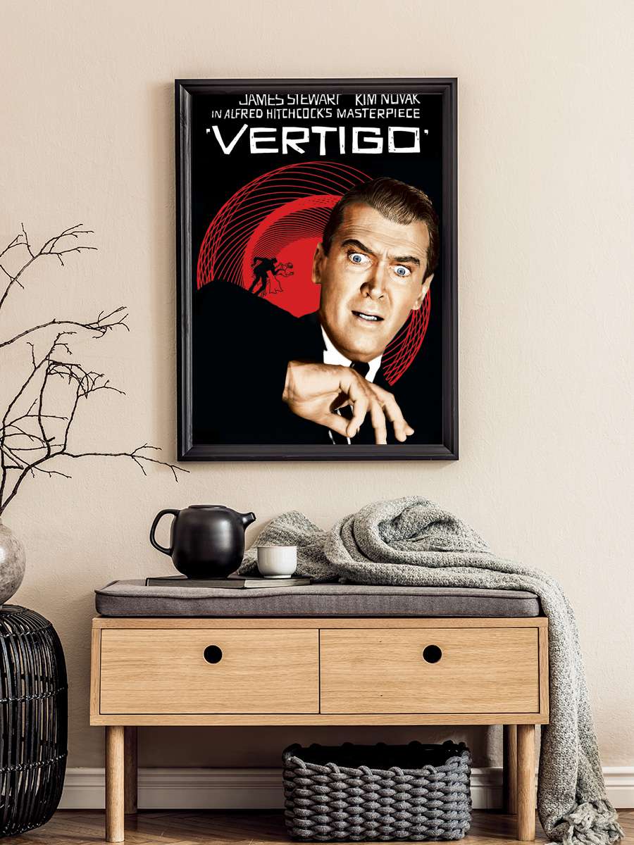 Ölüm Korkusu - Vertigo Film Tablo Siyah Çerçeveli Film Poster Afiş Tablo