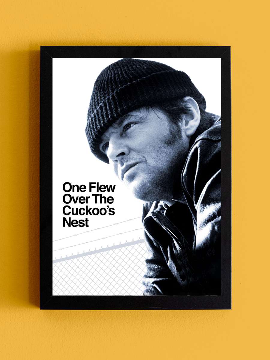 Guguk Kuşu - One Flew Over the Cuckoo's Nest Film Tablo Siyah Çerçeveli Film Poster Afiş Tablo