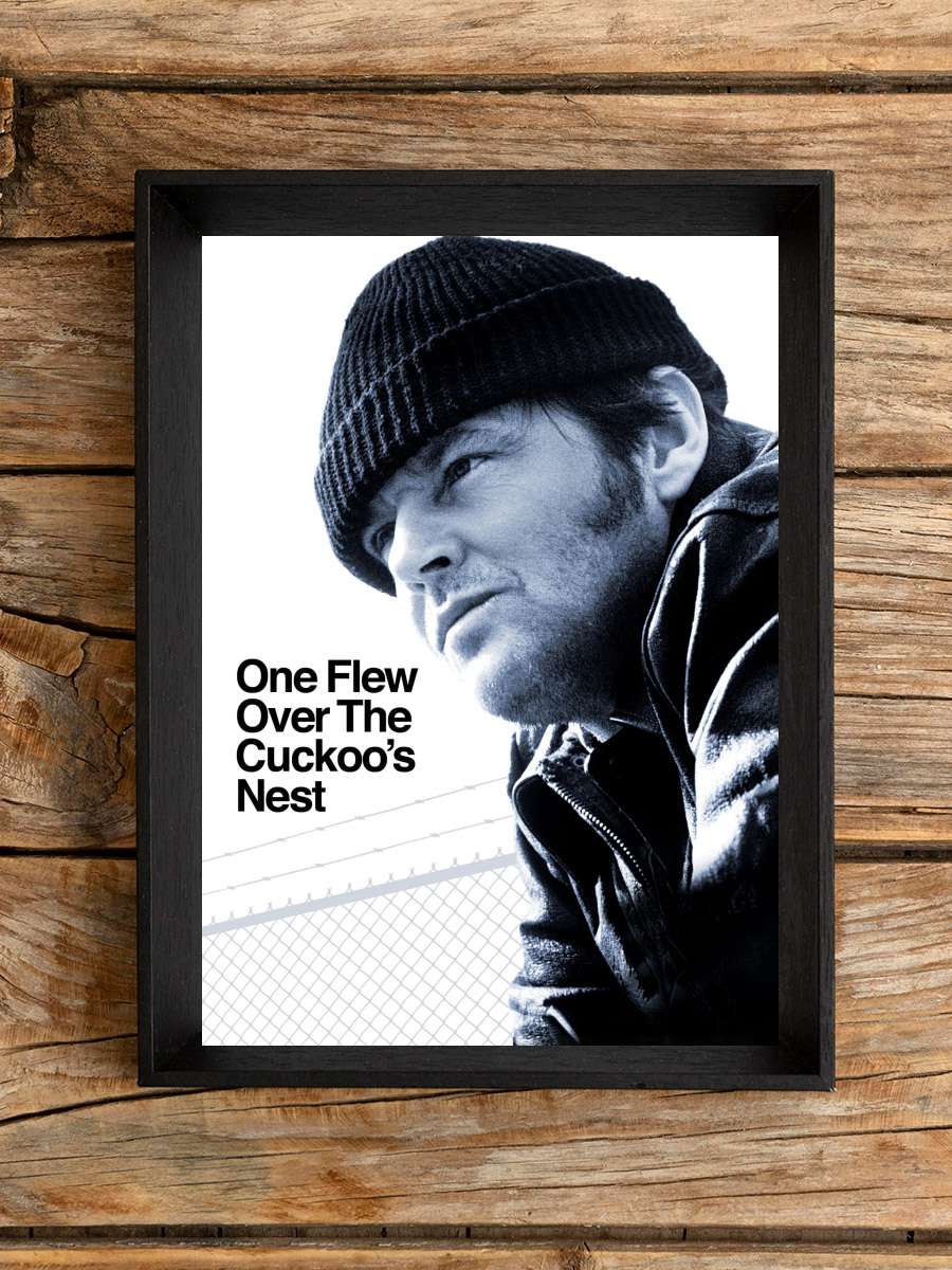 Guguk Kuşu - One Flew Over the Cuckoo's Nest Film Tablo Siyah Çerçeveli Film Poster Afiş Tablo