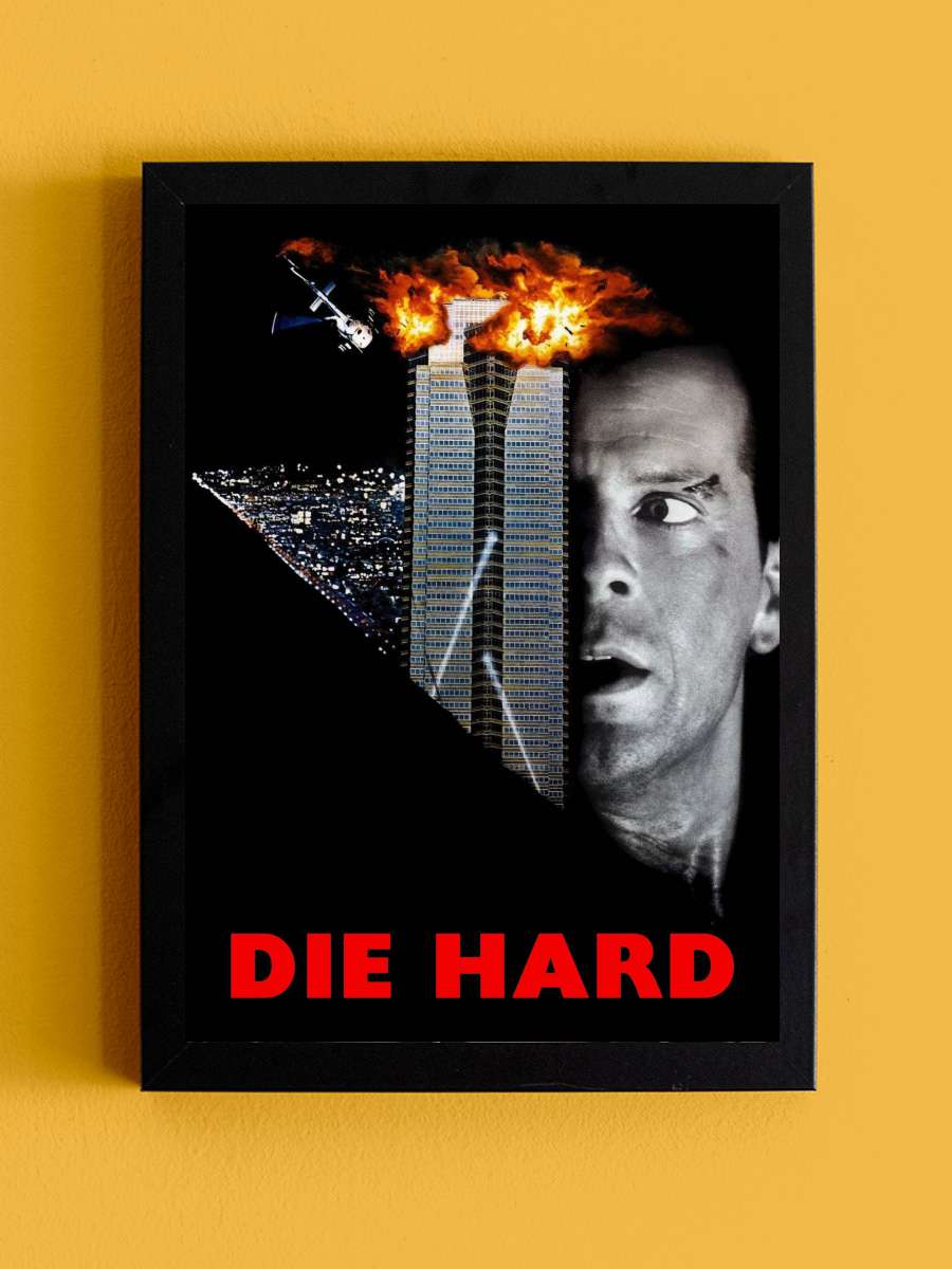 Zor Ölüm - Die Hard Film Tablo Siyah Çerçeveli Film Poster Afiş Tablo