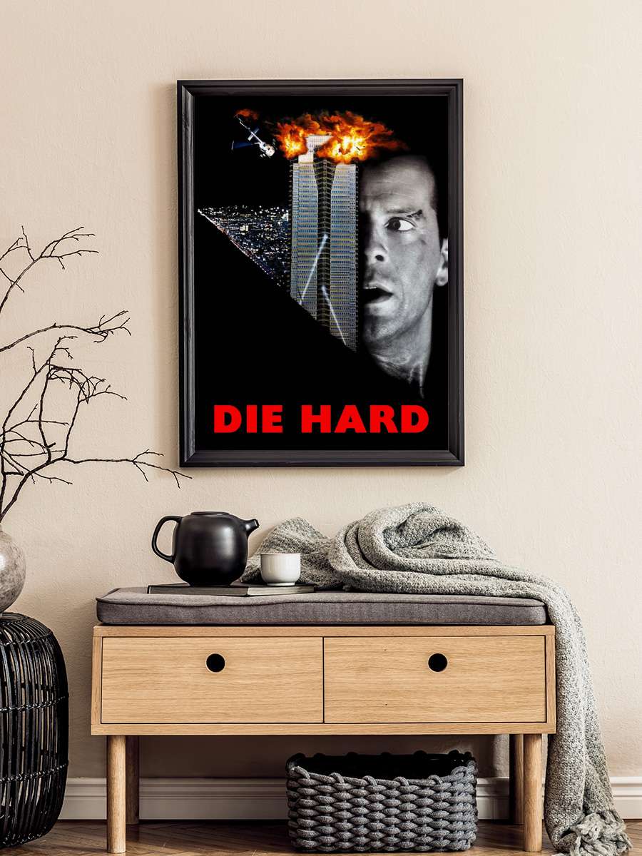 Zor Ölüm - Die Hard Film Tablo Siyah Çerçeveli Film Poster Afiş Tablo