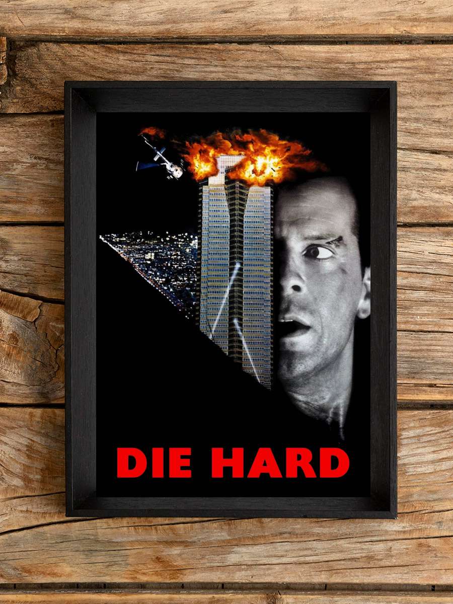 Zor Ölüm - Die Hard Film Tablo Siyah Çerçeveli Film Poster Afiş Tablo