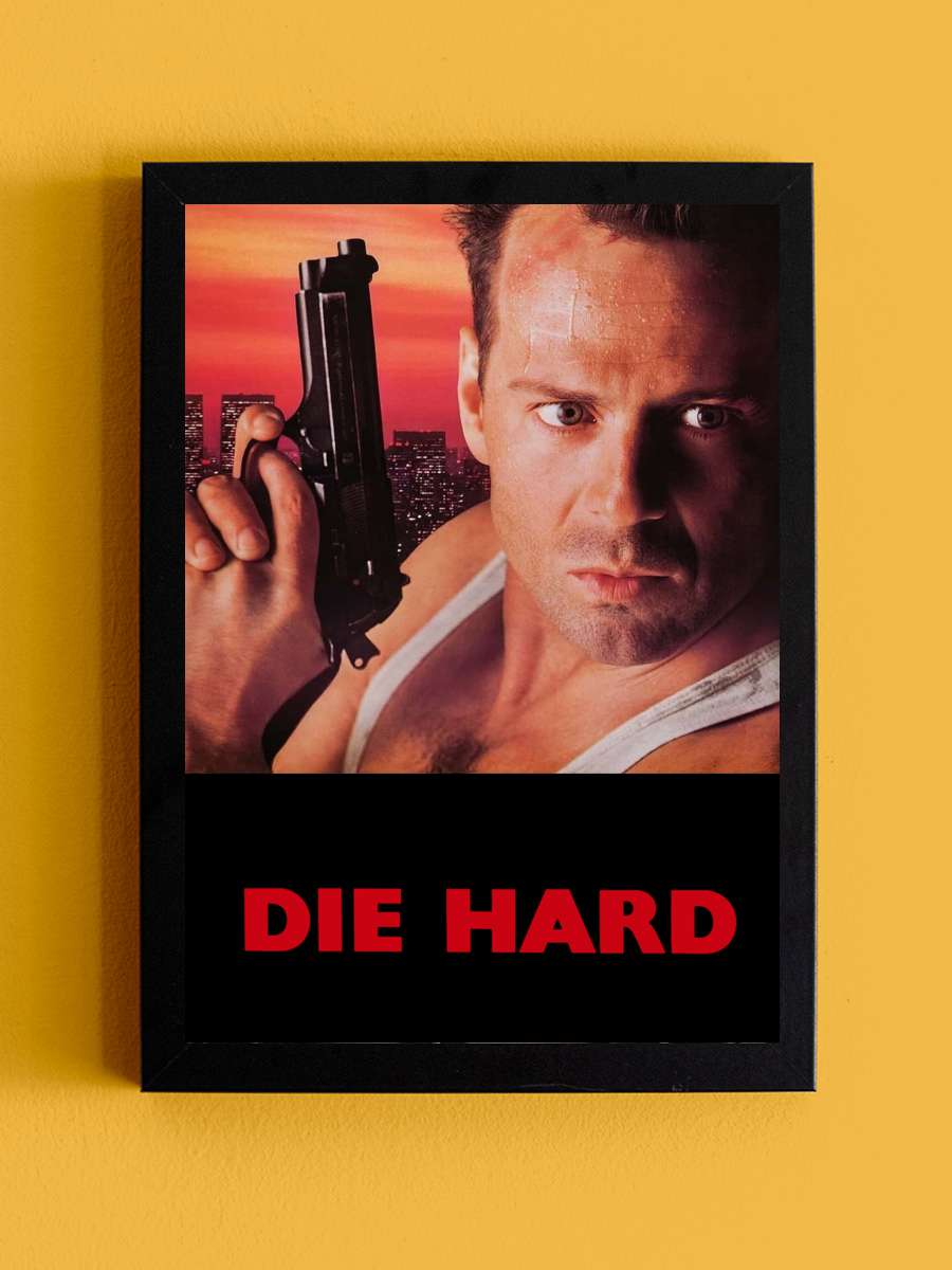 Zor Ölüm - Die Hard Film Tablo Siyah Çerçeveli Film Poster Afiş Tablo