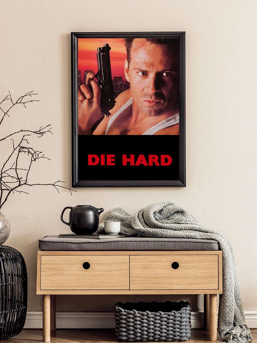 Zor Ölüm - Die Hard Film Tablo Siyah Çerçeveli Film Poster Afiş Tablo