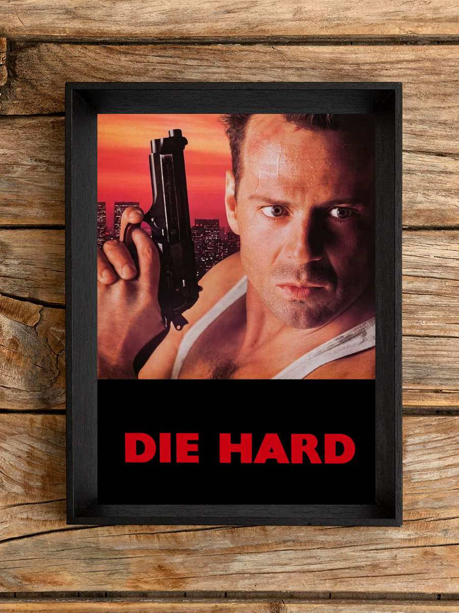 Zor Ölüm - Die Hard Film Tablo Siyah Çerçeveli Film Poster Afiş Tablo