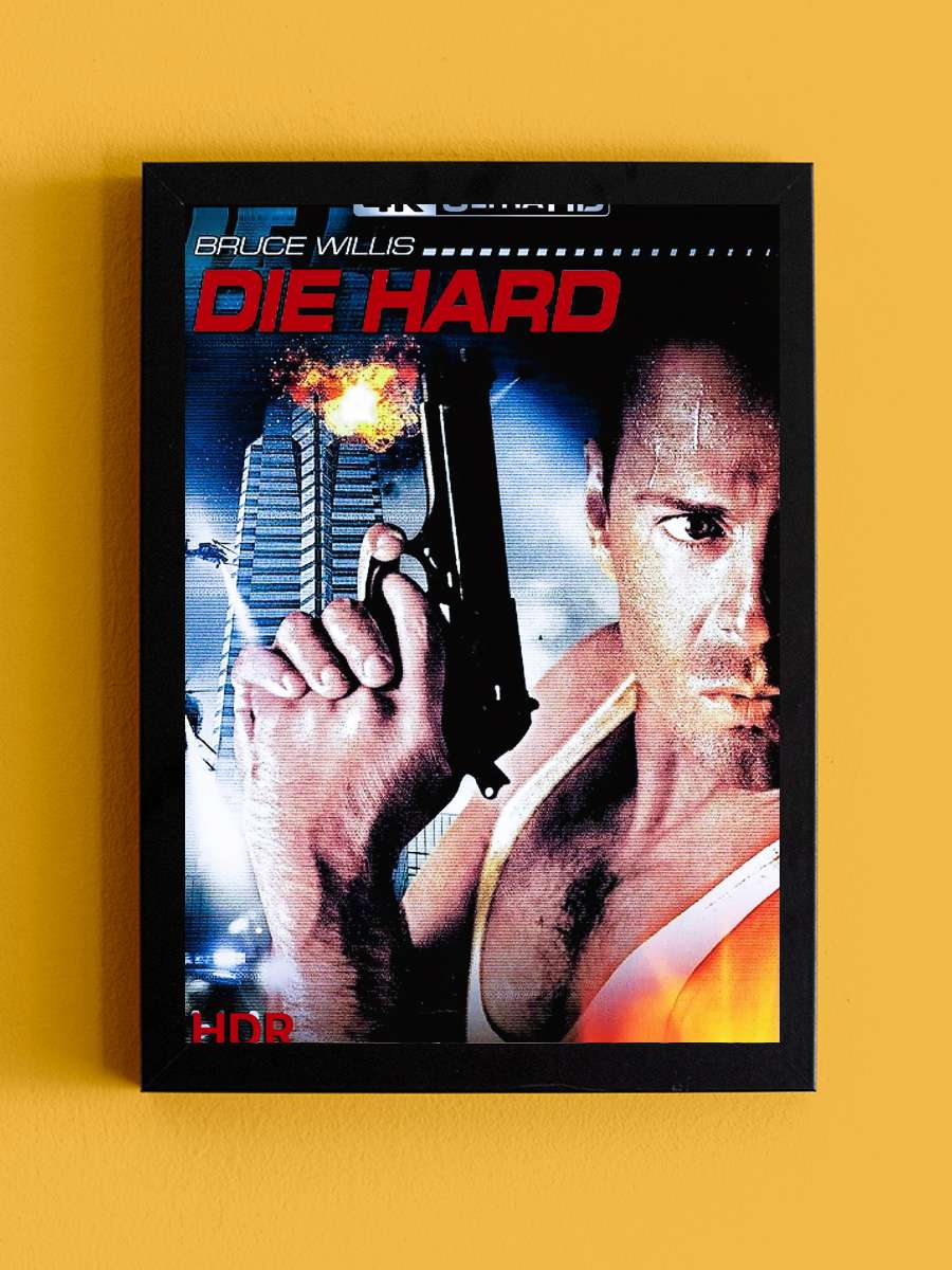 Zor Ölüm - Die Hard Film Tablo Siyah Çerçeveli Film Poster Afiş Tablo