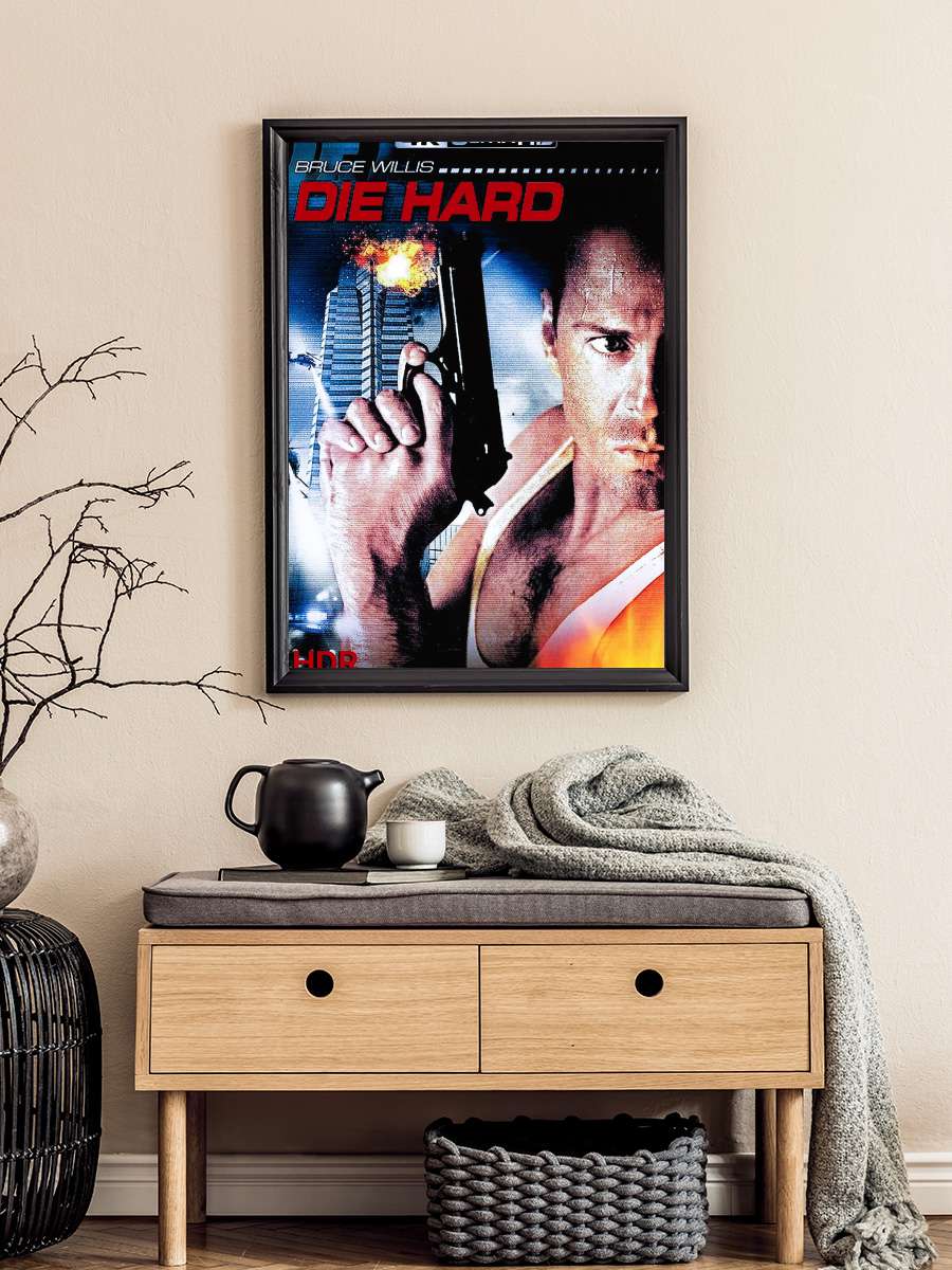 Zor Ölüm - Die Hard Film Tablo Siyah Çerçeveli Film Poster Afiş Tablo