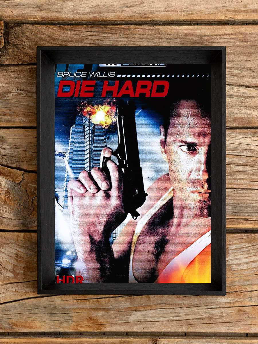 Zor Ölüm - Die Hard Film Tablo Siyah Çerçeveli Film Poster Afiş Tablo