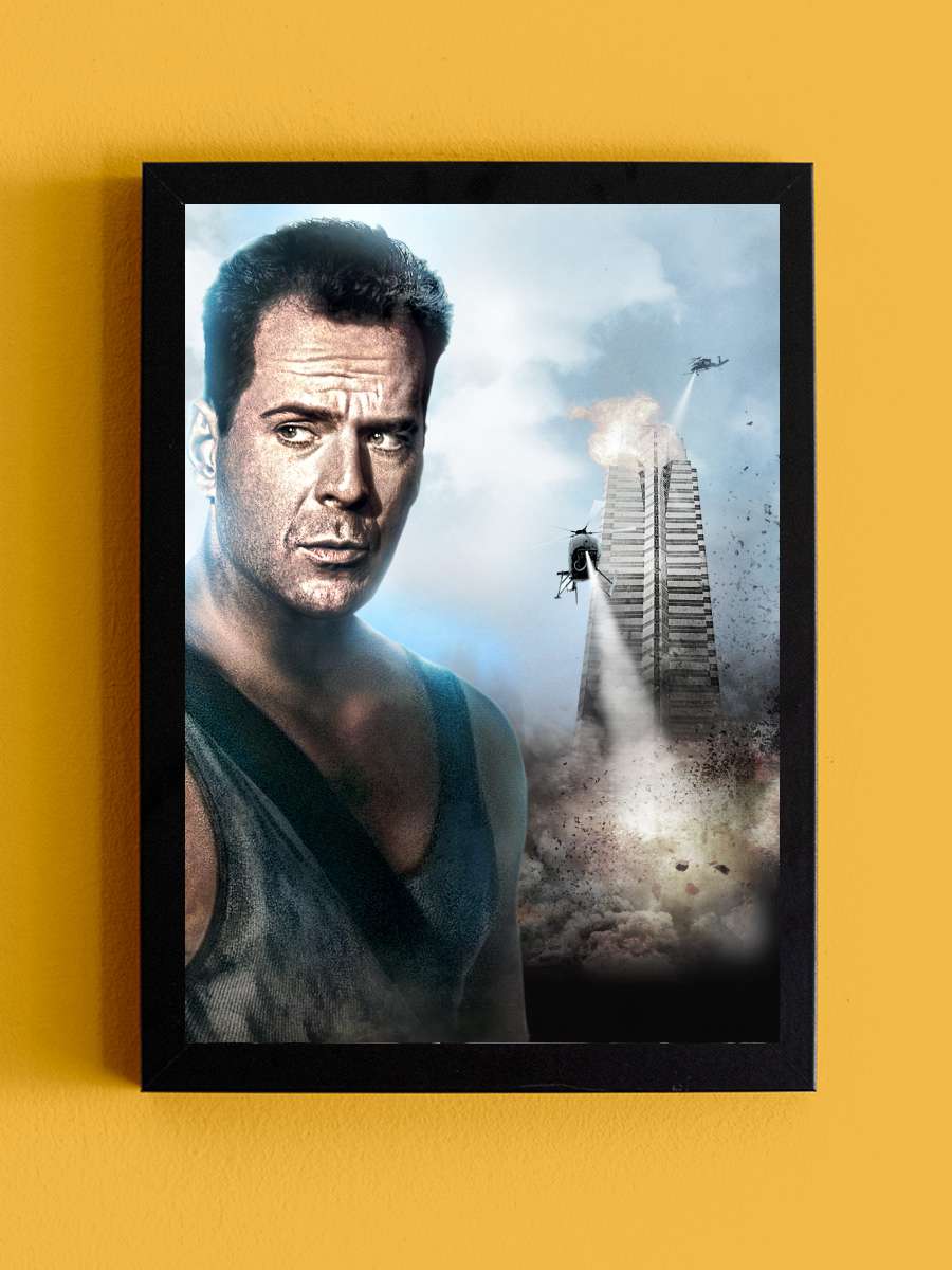 Zor Ölüm - Die Hard Film Tablo Siyah Çerçeveli Film Poster Afiş Tablo