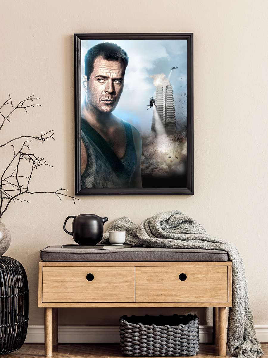 Zor Ölüm - Die Hard Film Tablo Siyah Çerçeveli Film Poster Afiş Tablo