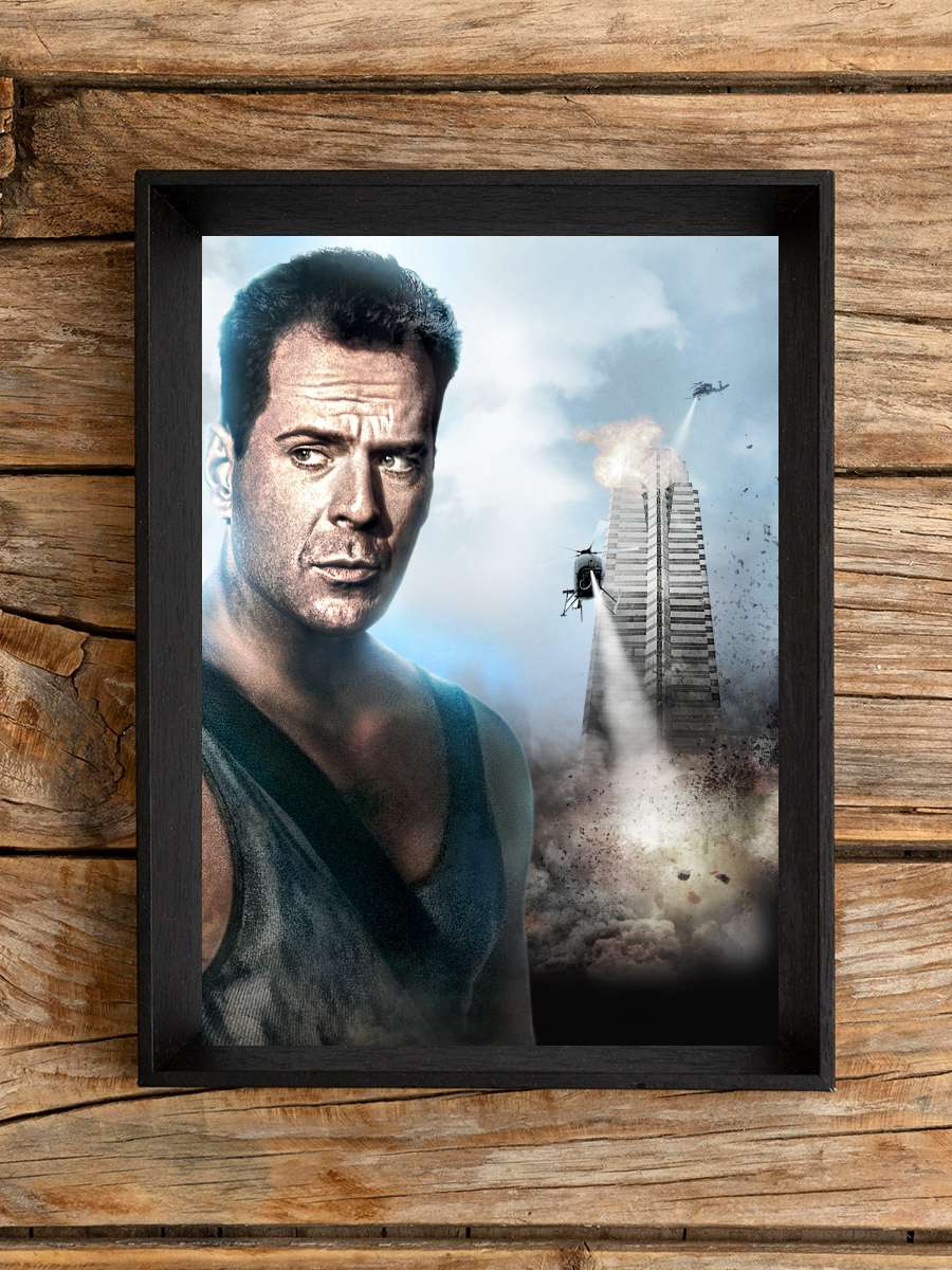 Zor Ölüm - Die Hard Film Tablo Siyah Çerçeveli Film Poster Afiş Tablo