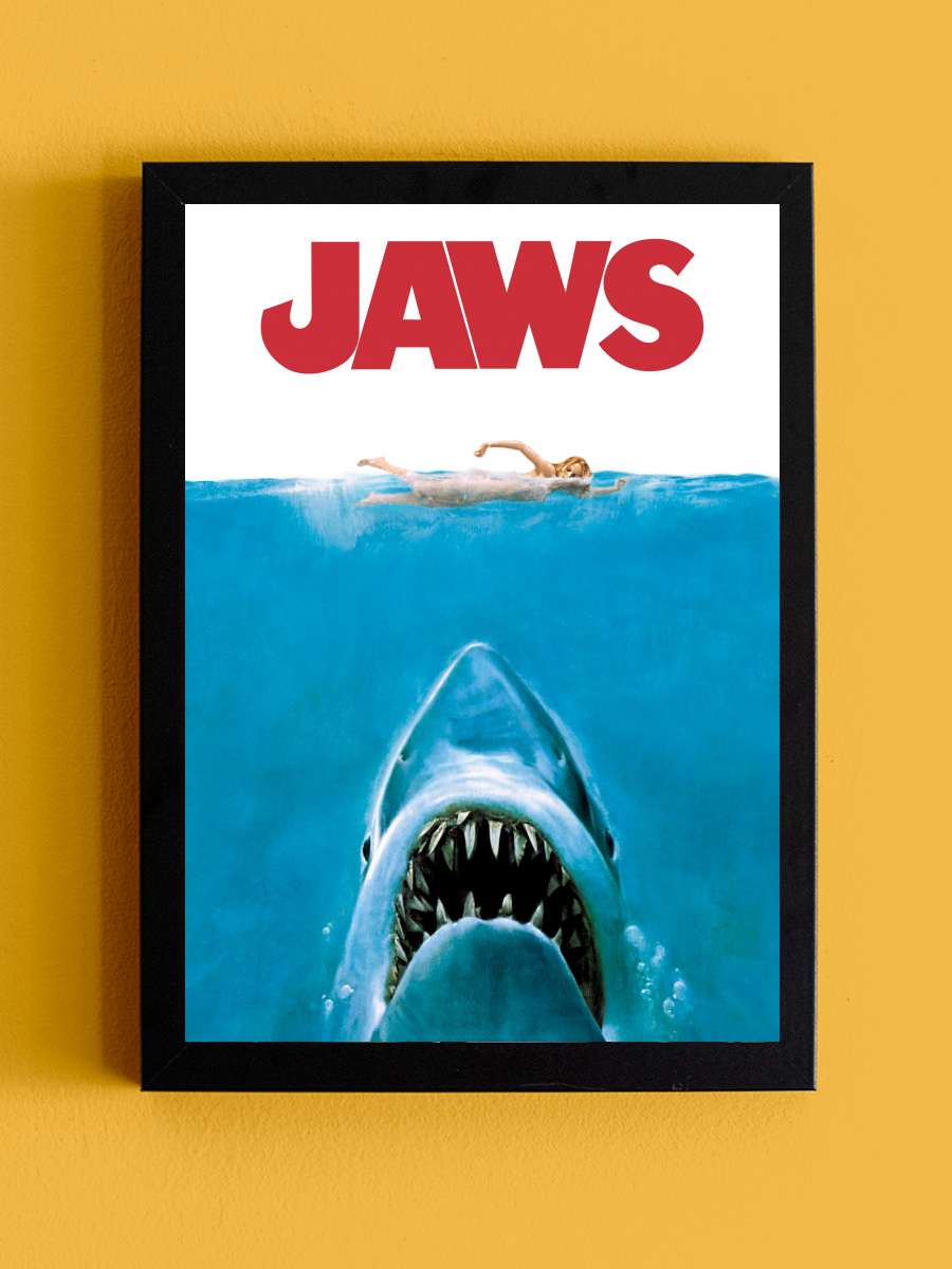 Jaws Film Tablo Siyah Çerçeveli Film Poster Afiş Tablo