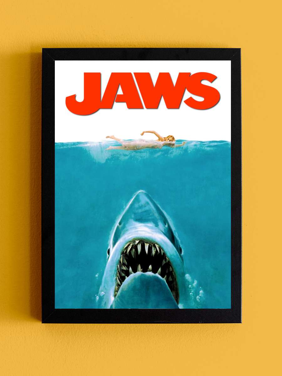 Jaws Film Tablo Siyah Çerçeveli Film Poster Afiş Tablo