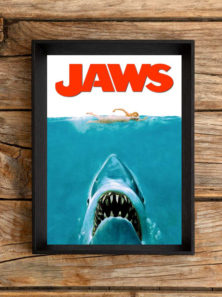 Jaws Film Tablo Siyah Çerçeveli Film Poster Afiş Tablo