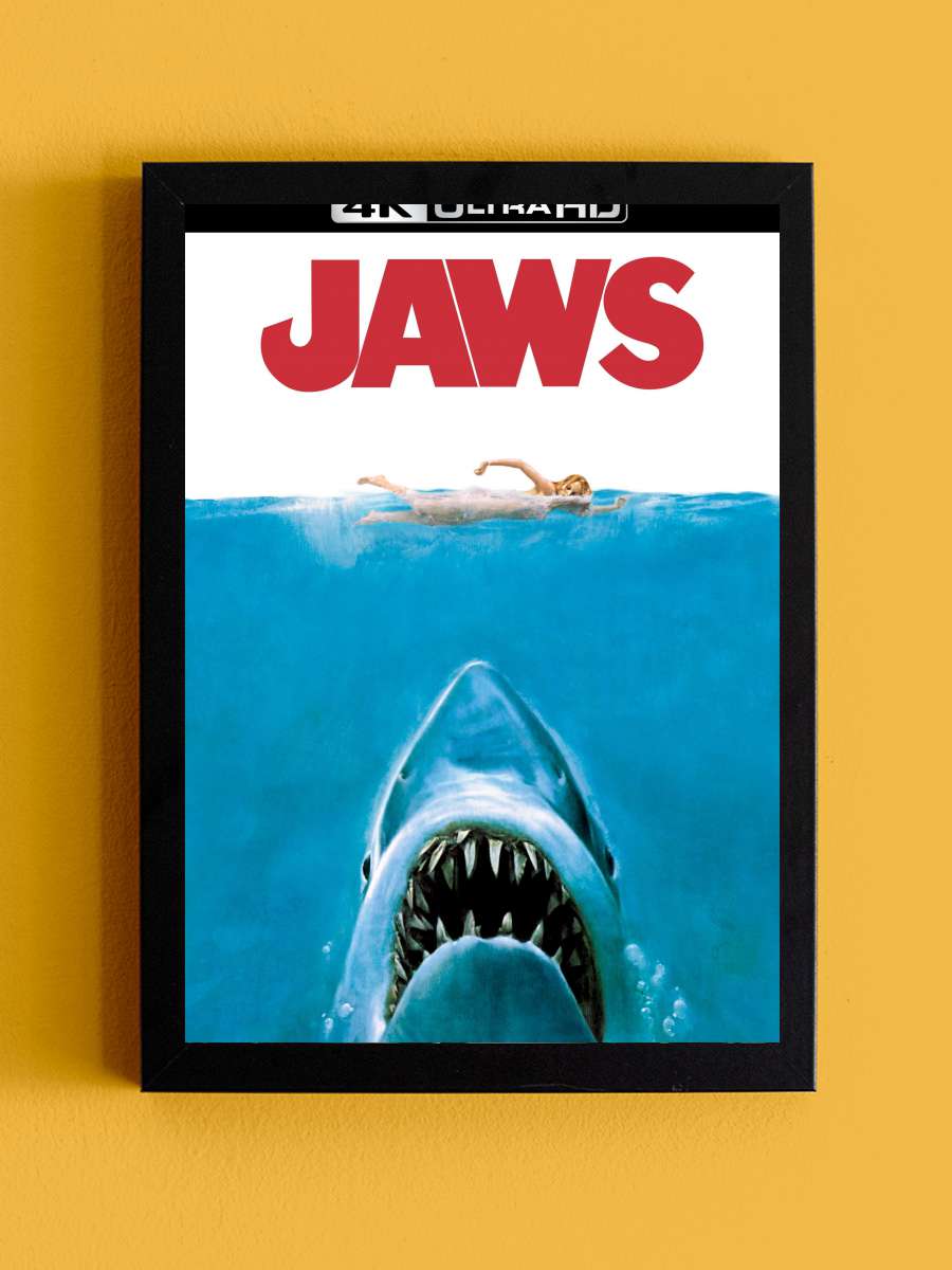 Jaws Film Tablo Siyah Çerçeveli Film Poster Afiş Tablo