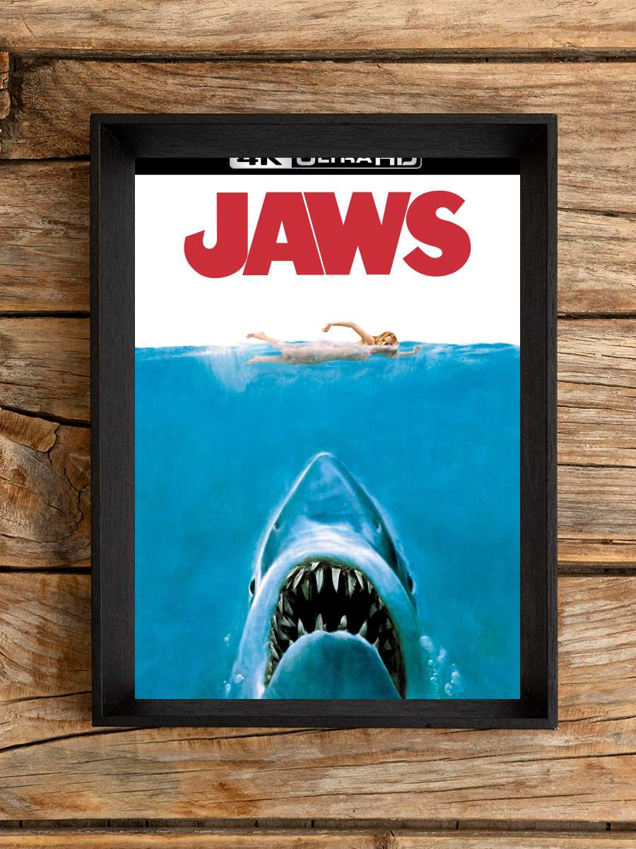 Jaws Film Tablo Siyah Çerçeveli Film Poster Afiş Tablo