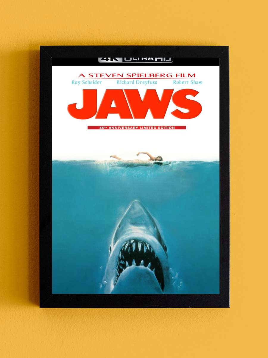 Jaws Film Tablo Siyah Çerçeveli Film Poster Afiş Tablo