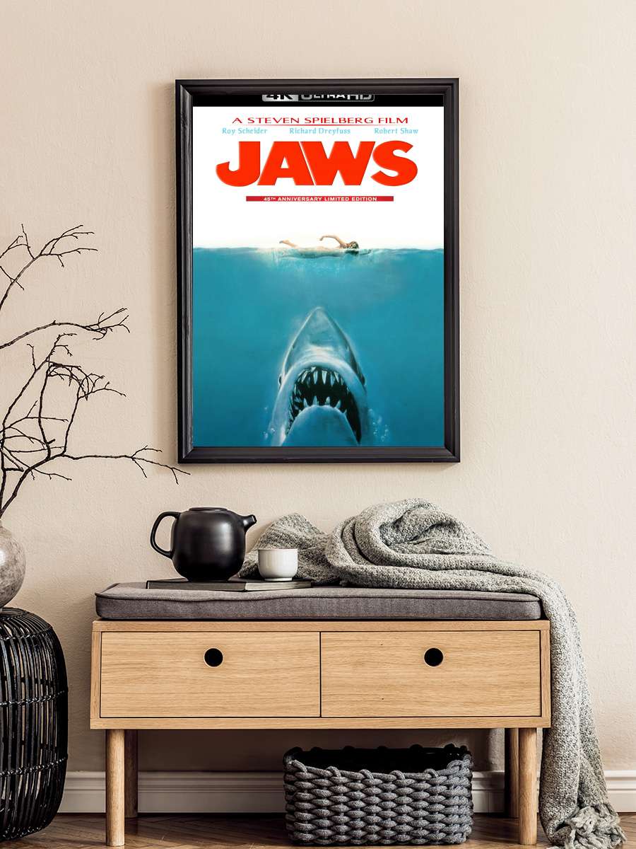 Jaws Film Tablo Siyah Çerçeveli Film Poster Afiş Tablo