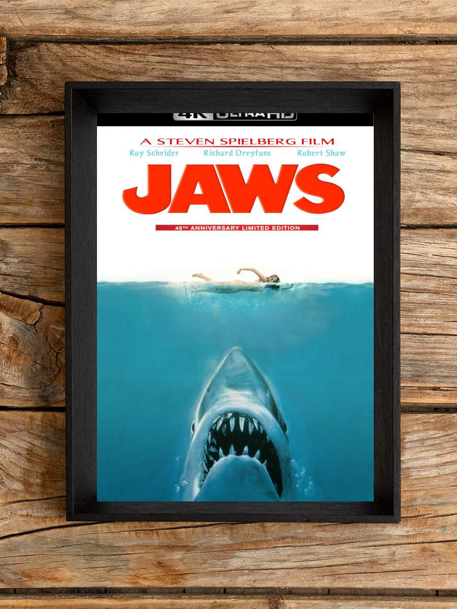 Jaws Film Tablo Siyah Çerçeveli Film Poster Afiş Tablo