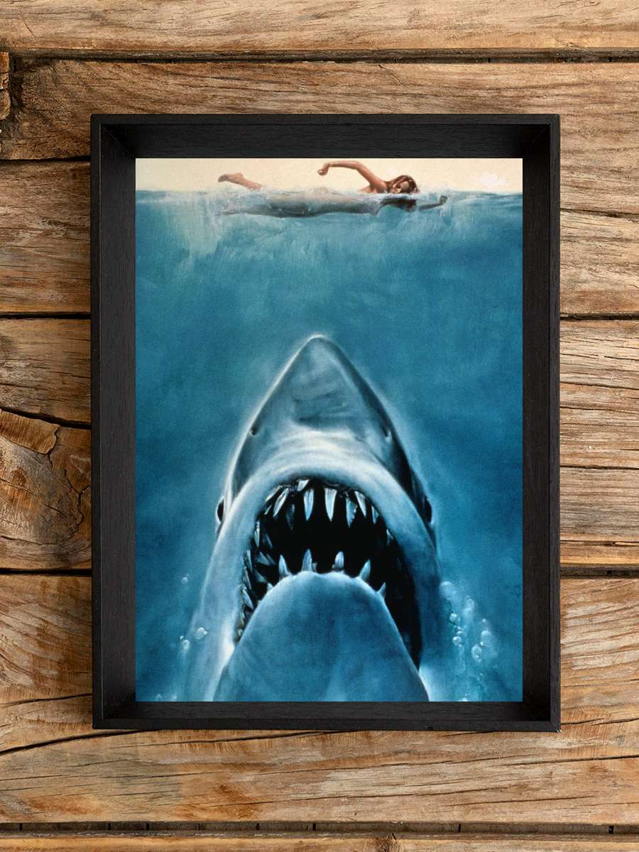 Jaws Film Tablo Siyah Çerçeveli Film Poster Afiş Tablo