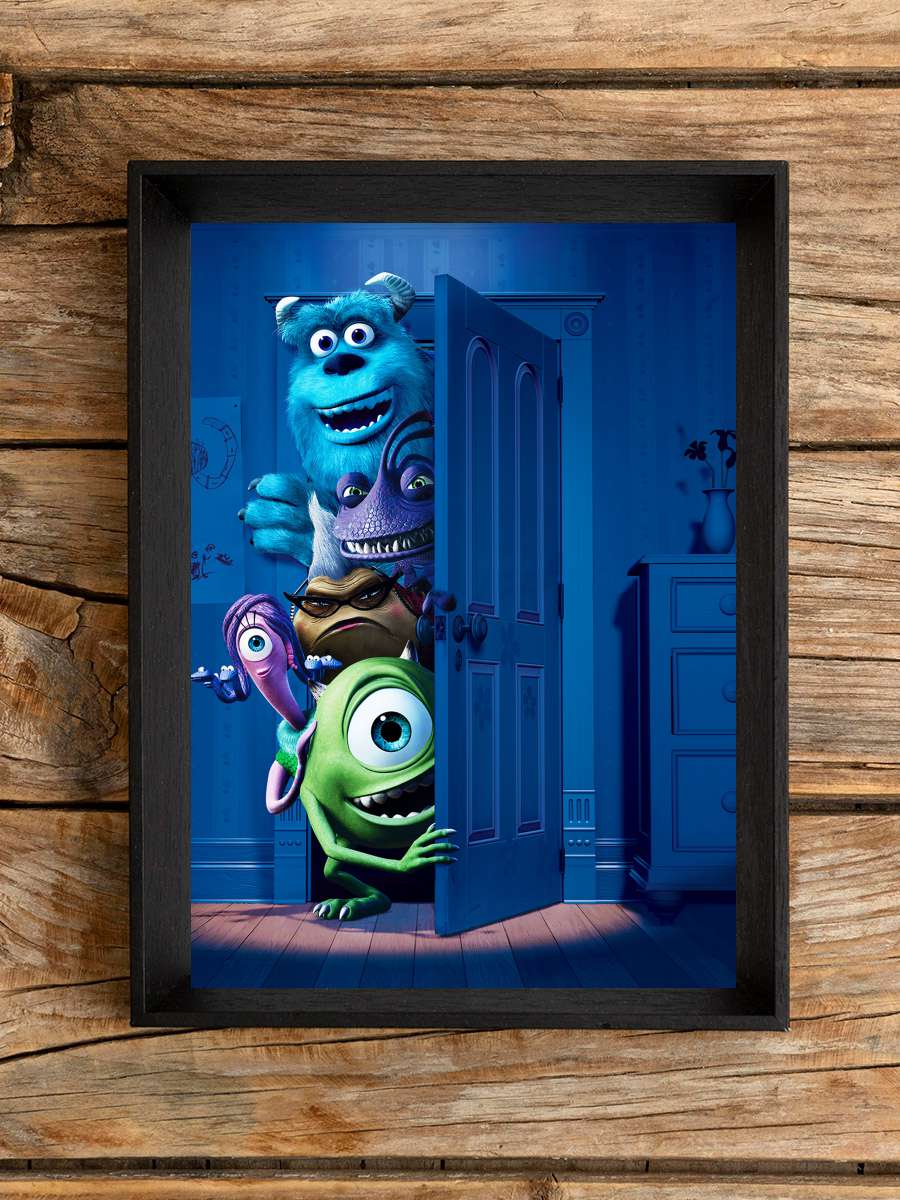 Sevimli Canavarlar - Monsters, Inc. Film Tablo Siyah Çerçeveli Film Poster Afiş Tablo