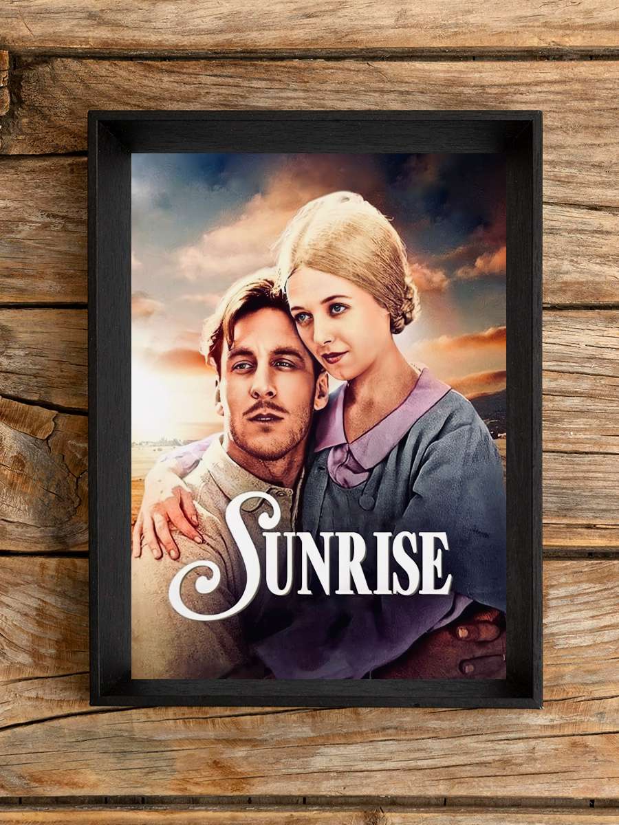 Şafak - Sunrise: A Song of Two Humans Film Tablo Siyah Çerçeveli Film Poster Afiş Tablo